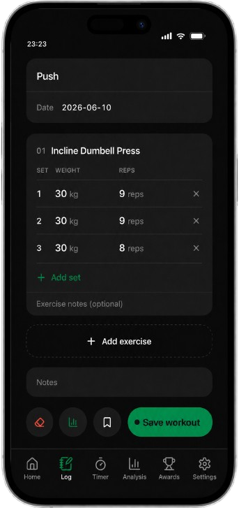 Ponvo workout counter screen